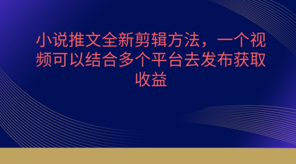 图片[1]-小说推文全新剪辑方法，一个视频可以结合多个平台去发布获取-红宝盒创业网创平台