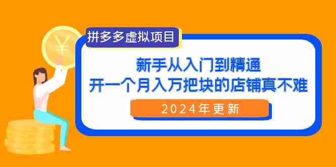 图片[1]-（9744期）拼多多虚拟项目：入门到精通，开一个月入万把块的店铺 真不难（24年更新）-红宝盒创业网创平台