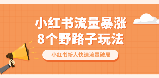 （6476期）小红书流量-暴涨8个野路子玩法：小红书新人快速流量破局（8节课）